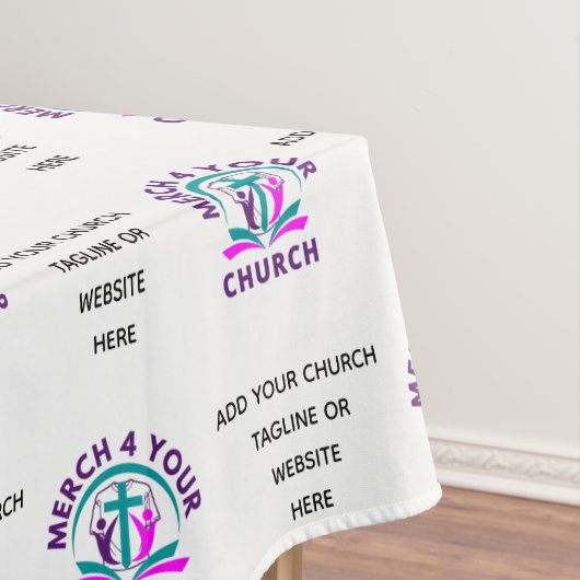VOEG UW LOGO Business Church Merchandise TOE Tafelkleed (Voorbeeld)