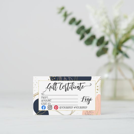 VOEG UW LOGO Business gift certificaatmarketing TO Visitekaartje (Staand voorkant)