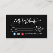 VOEG UW LOGO Business gift certificaatmarketing TO Visitekaartje (Voorkant)