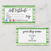 VOEG UW LOGO Business gift certificaatmarketing TO Visitekaartje (Voorkant / Achterkant)