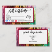 VOEG UW LOGO Business gift certificaatmarketing TO Visitekaartje (Voorkant / Achterkant)