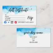 VOEG UW LOGO Business gift certificaatmarketing TO Visitekaartje (Voorkant / Achterkant)