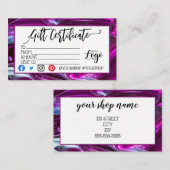 VOEG UW LOGO Business gift certificaatmarketing TO Visitekaartje (Voorkant / Achterkant)