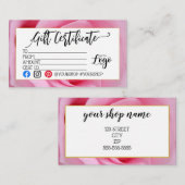 VOEG UW LOGO Business gift certificaatmarketing TO Visitekaartje (Voorkant / Achterkant)