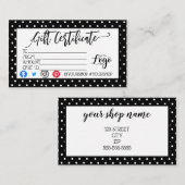 VOEG UW LOGO Business gift certificaatmarketing TO Visitekaartje (Voorkant / Achterkant)