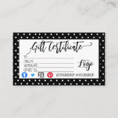 VOEG UW LOGO Business gift certificaatmarketing TO Visitekaartje (Voorkant)