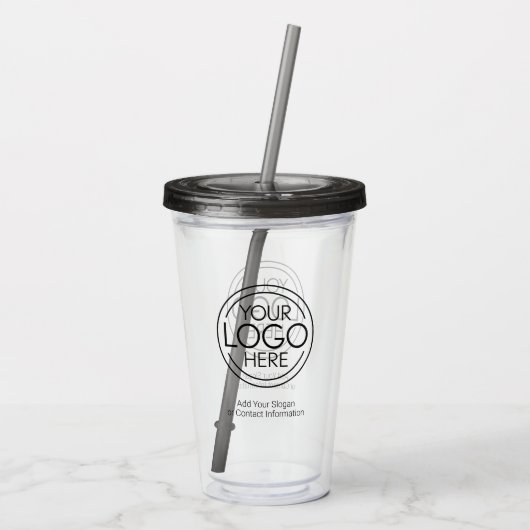 Voeg uw Logo Business Modern Minimalist toe Acryl Drinkbeker (Achterkant)
