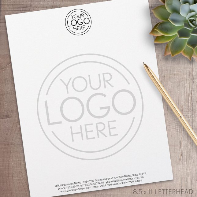 Voeg uw Logo Business Modern Minimalist toe Briefhoofd (Personalized Letterhead )