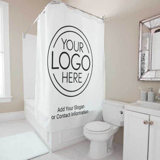 Voeg uw Logo Business Modern Minimalist toe Douchegordijn (In situ)