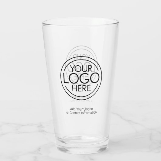 Voeg uw Logo Business Modern Minimalist toe Glas (Achterkant)