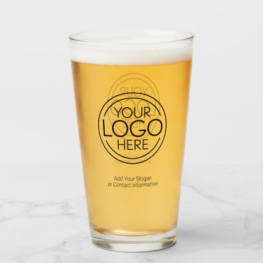 Voeg uw Logo Business Modern Minimalist toe Glas (Voorkant gevuld)