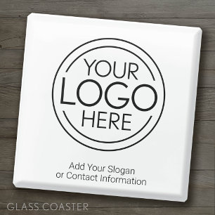 Voeg uw Logo Business Modern Minimalist toe Glazen Onderzetter