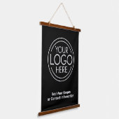 Voeg uw Logo Business Modern Minimalist toe Hangend Wandkleed (Gebogen)