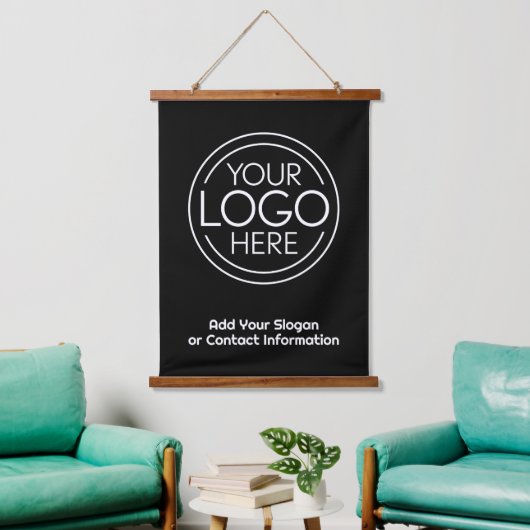 Voeg uw Logo Business Modern Minimalist toe Hangend Wandkleed (Woonkamer)