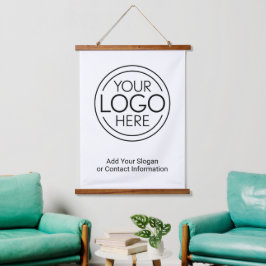Voeg uw Logo Business Modern Minimalist toe Hangend Wandkleed