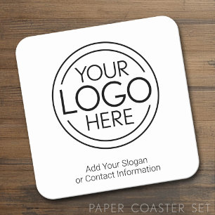 Voeg uw Logo Business Modern Minimalist toe Kartonnen Onderzetters