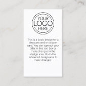 Voeg uw Logo Business Modern Minimalist toe Kortingskaartje (Achterkant)