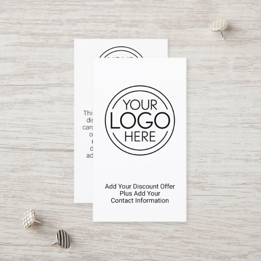 Voeg uw Logo Business Modern Minimalist toe Kortingskaartje (Voorkant / Achterkant in situ)