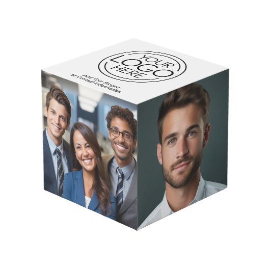 Voeg uw Logo Business Modern Minimalist toe Kubus (Voorkant hoekig)