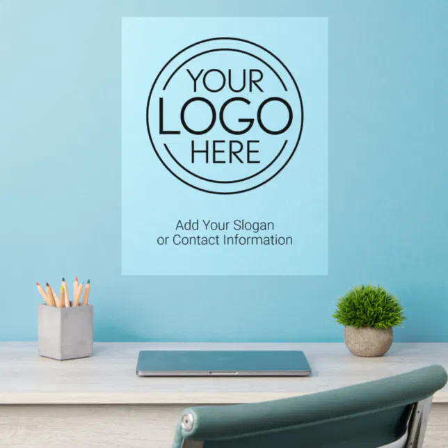 Voeg uw Logo Business Modern Minimalist toe Muurstickers Zazzle.nl