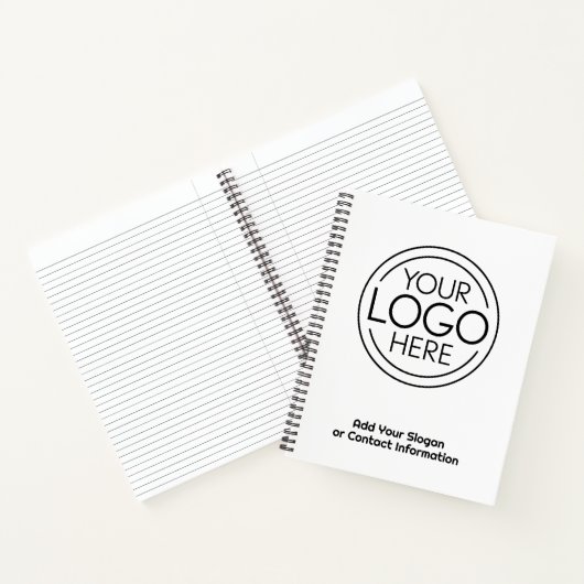 Voeg uw Logo Business Modern Minimalist toe Notitieboek (Binnen)