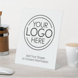 Voeg uw Logo Business Modern Minimalist toe Reclamebord Met Voetstuk
