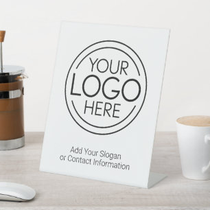 Voeg uw Logo Business Modern Minimalist toe Reclamebord Met Voetstuk