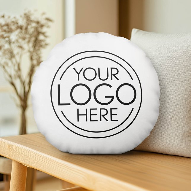 Voeg uw Logo Business Modern Minimalist toe Rond Kussen (Custom Logo Pillow)