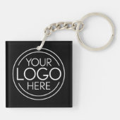 Voeg uw Logo Business Modern Minimalist toe Sleutelhanger (Achterkant)