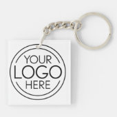 Voeg uw Logo Business Modern Minimalist toe Sleutelhanger (Achterkant)