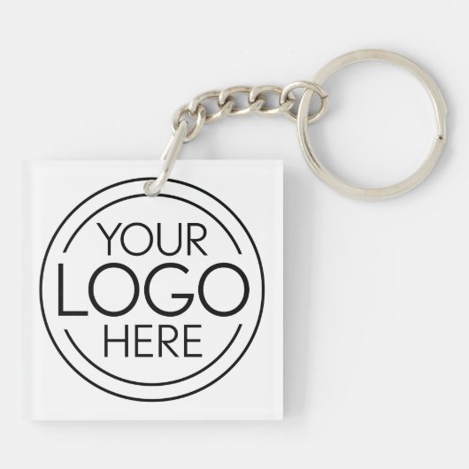 Voeg uw Logo Business Modern Minimalist toe Sleutelhanger (Achterkant)