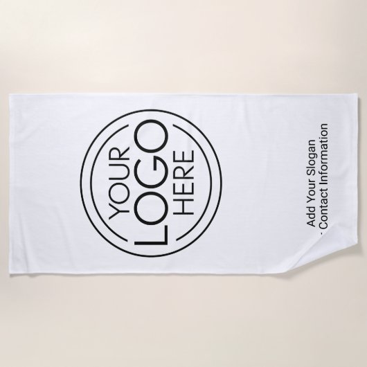 Voeg uw Logo Business Modern Minimalist toe Strandlaken (Voorkant)