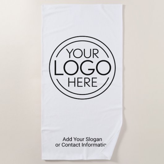 Voeg uw Logo Business Modern Minimalist toe Strandlaken (Voorkant)