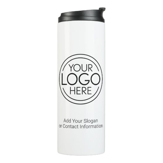 Voeg uw Logo Business Modern Minimalist toe Thermosbeker (Gedraaid links)