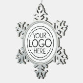 Voeg uw Logo Business Modern Minimalist toe Tin Sneeuwvlok Ornament (Rechts)