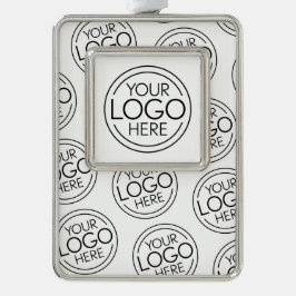 Voeg uw Logo Business Modern Minimalist toe Verzilverd Omlijst Ornament