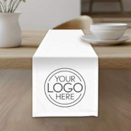 Voeg uw Logo Business Modern Minimalist toe - Wit Korte Tafelloper