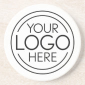 Voeg uw Logo Business Modern Minimalist toe Zandsteen Onderzetter (Voorkant)