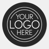 Voeg uw Logo Business Modern Minimalist toe - Zwar Ronde Sticker (Voorkant)
