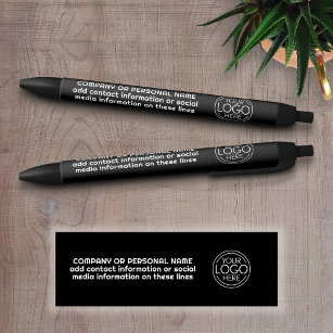 Voeg uw Logo Business Modern Minimalist toe Zwarte Inkt Pen