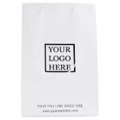 Voeg uw Logo Business Paper Shopag toe Medium Cadeauzakje (Voorkant)