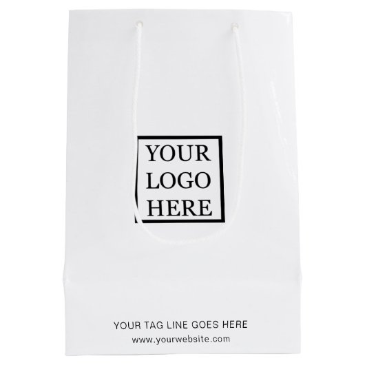 Voeg uw Logo Business Paper Shopag toe Medium Cadeauzakje (Achterkant)