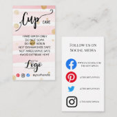 VOEG UW LOGO CARE CARDS vinyl business TOE Visitekaartje (Voorkant / Achterkant)