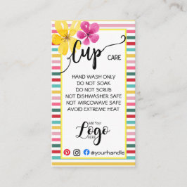 VOEG UW LOGO CARE CARDS vinyl business TOE Visitekaartje