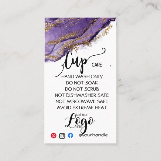 VOEG UW LOGO CARE CARDS vinyl business TOE Visitekaartje (Voorkant)