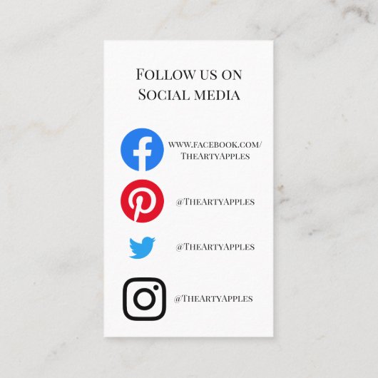 VOEG UW LOGO CARE CARDS vinyl business TOE Visitekaartje (Achterkant)