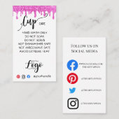 VOEG UW LOGO CARE CARDS vinyl business TOE Visitekaartje (Voorkant / Achterkant)