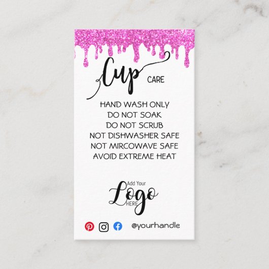 VOEG UW LOGO CARE CARDS vinyl business TOE Visitekaartje (Voorkant)