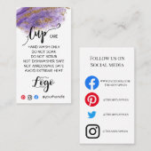 VOEG UW LOGO CARE CARDS vinyl business TOE Visitekaartje (Voorkant / Achterkant)