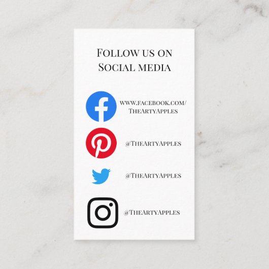 VOEG UW LOGO CARE CARDS vinyl business TOE Visitekaartje (Achterkant)